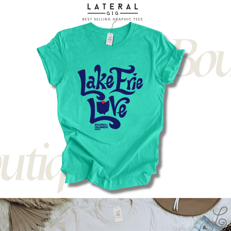 Lake Erie Love Teal Tee